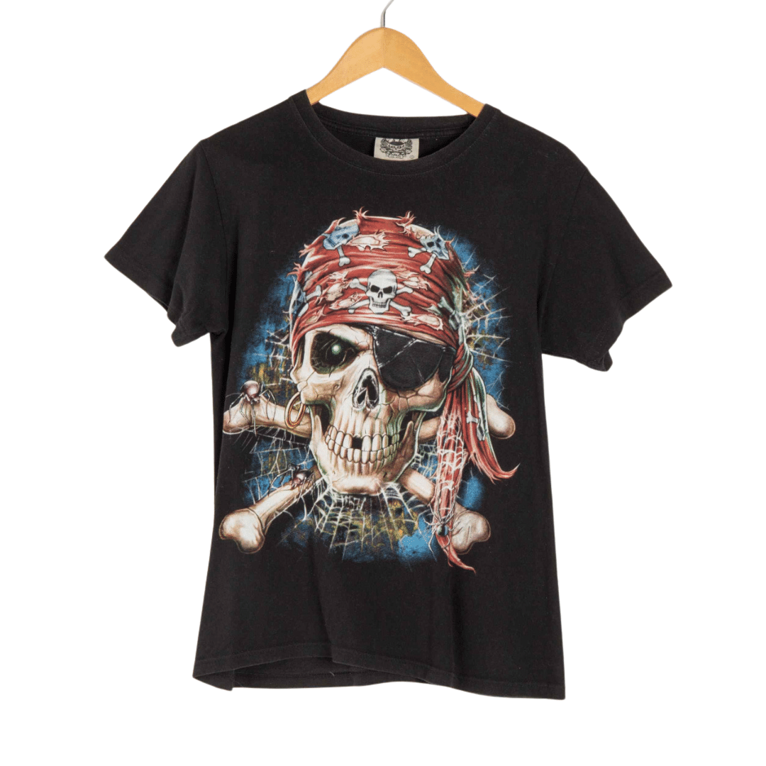 Skull pirate graphic print t-shirt - S