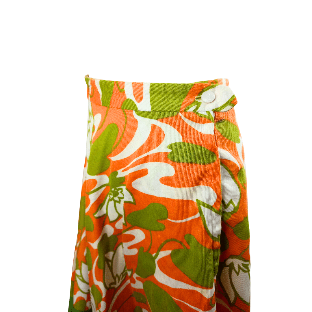 70s floral high-waisted skirt - XS/S