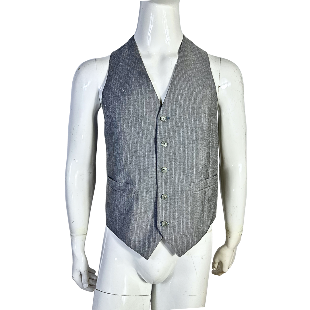 Grey pinstripe waistcoat - M