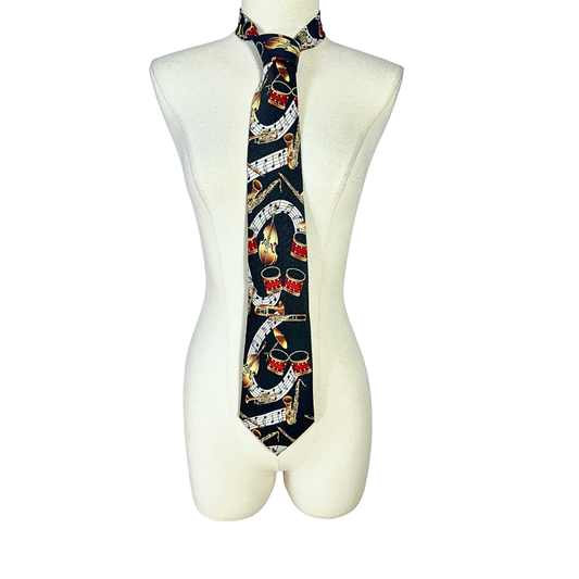Musical instrument printed necktie