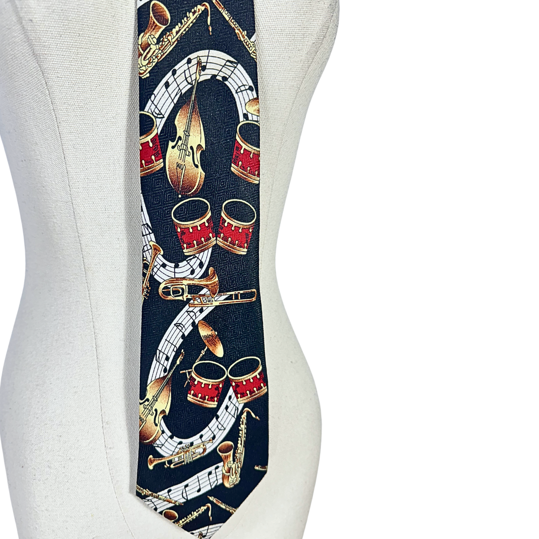 Musical instrument printed necktie