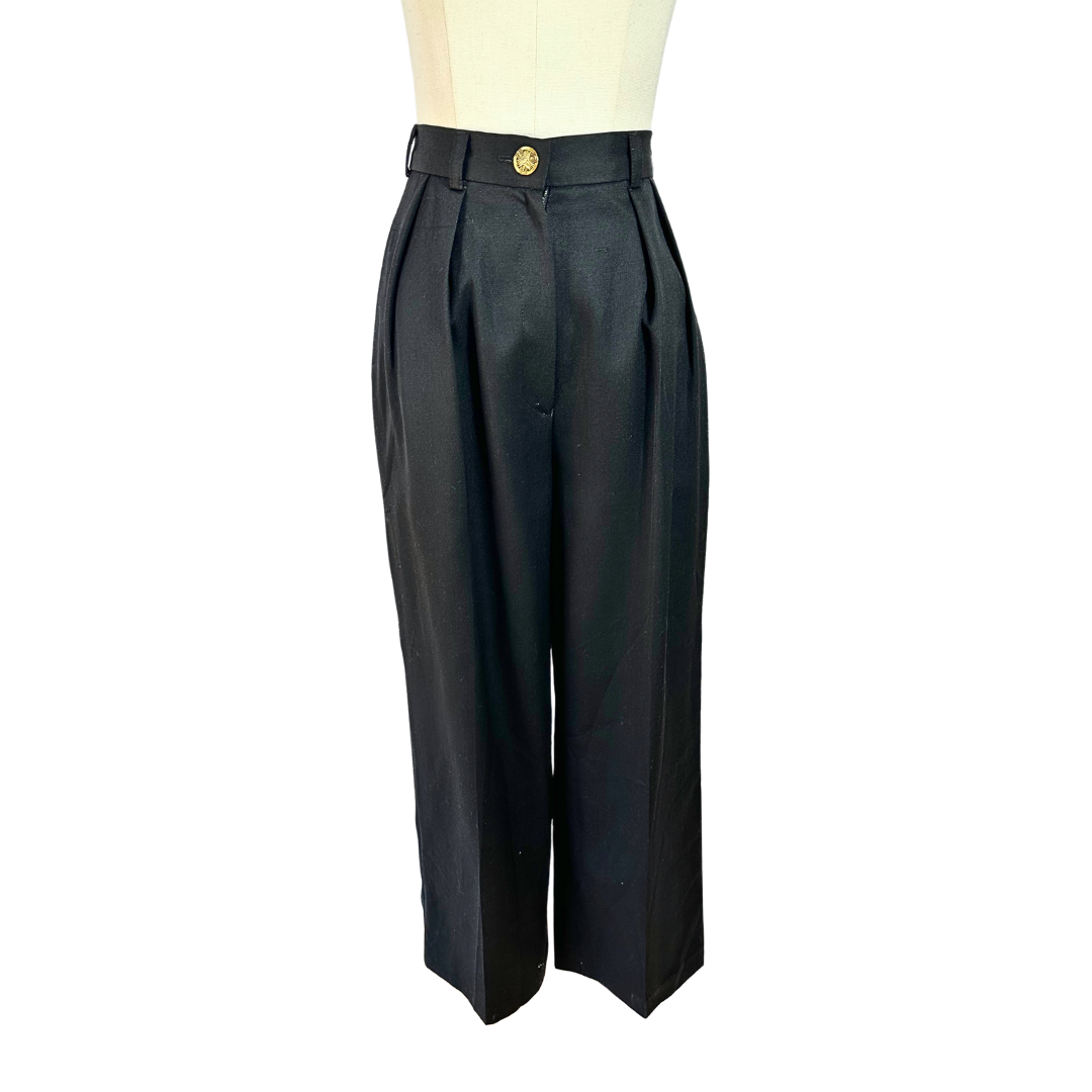 Black vintage high waist pants - XS