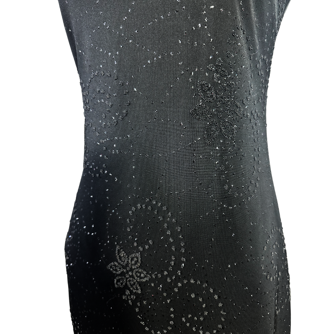 Black Y2K shimmery spaghetti strap maxi dress - S