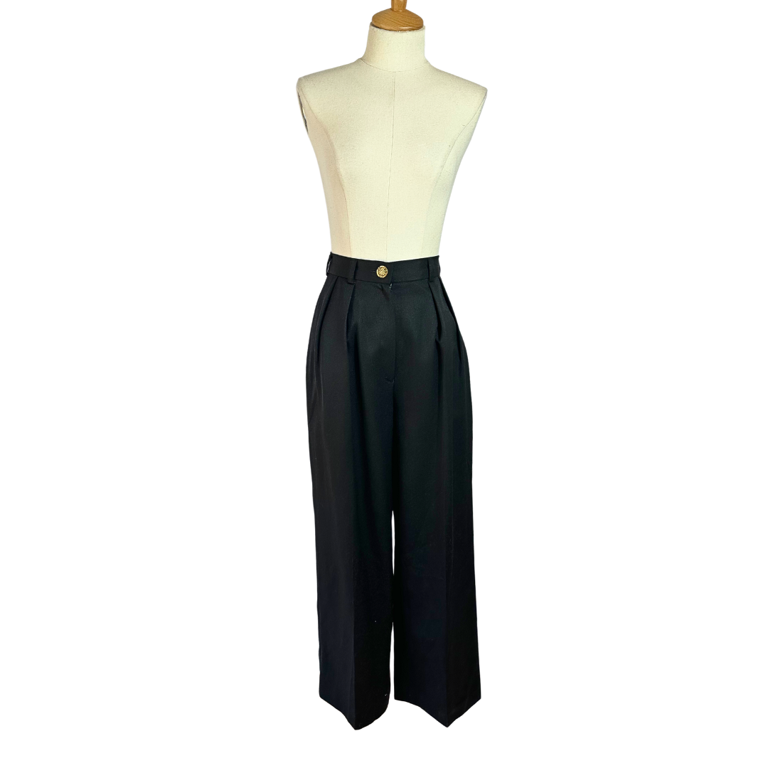 Black vintage high waist pants - XS