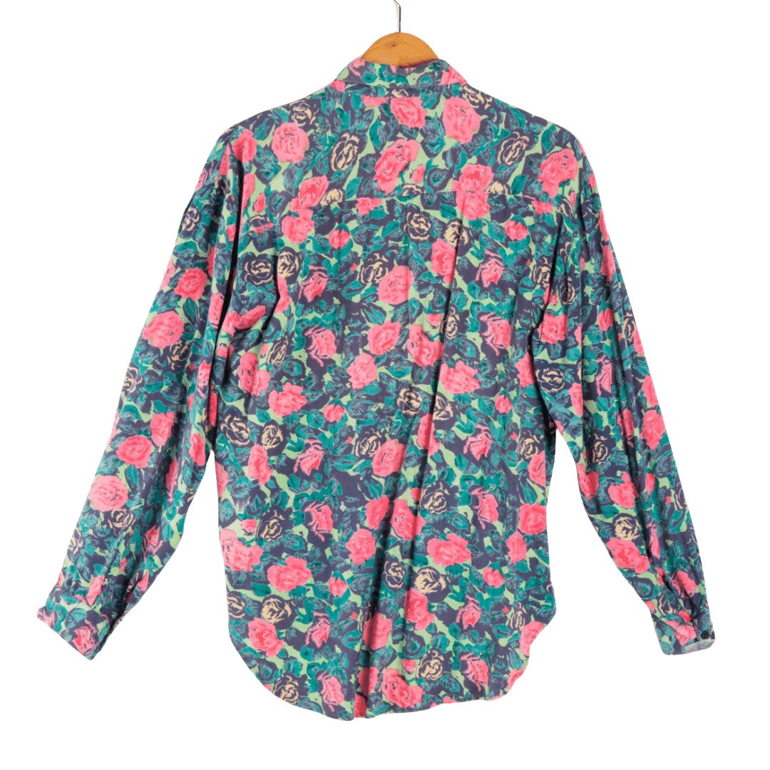Floral print longsleeve shirt - L