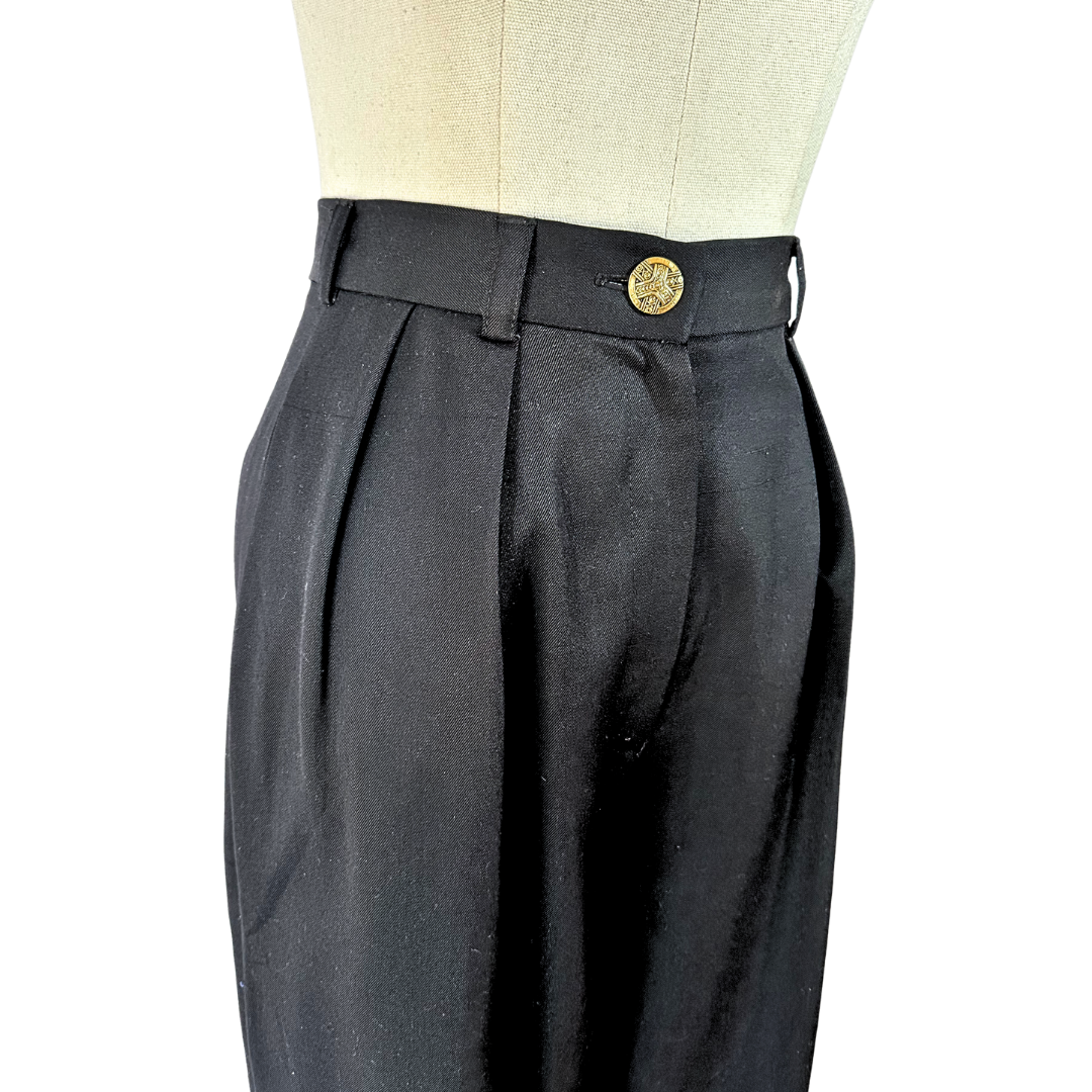 Black vintage high waist pants - XS