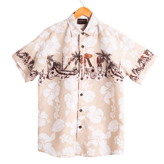 Tropical print shortsleeve shirt - S