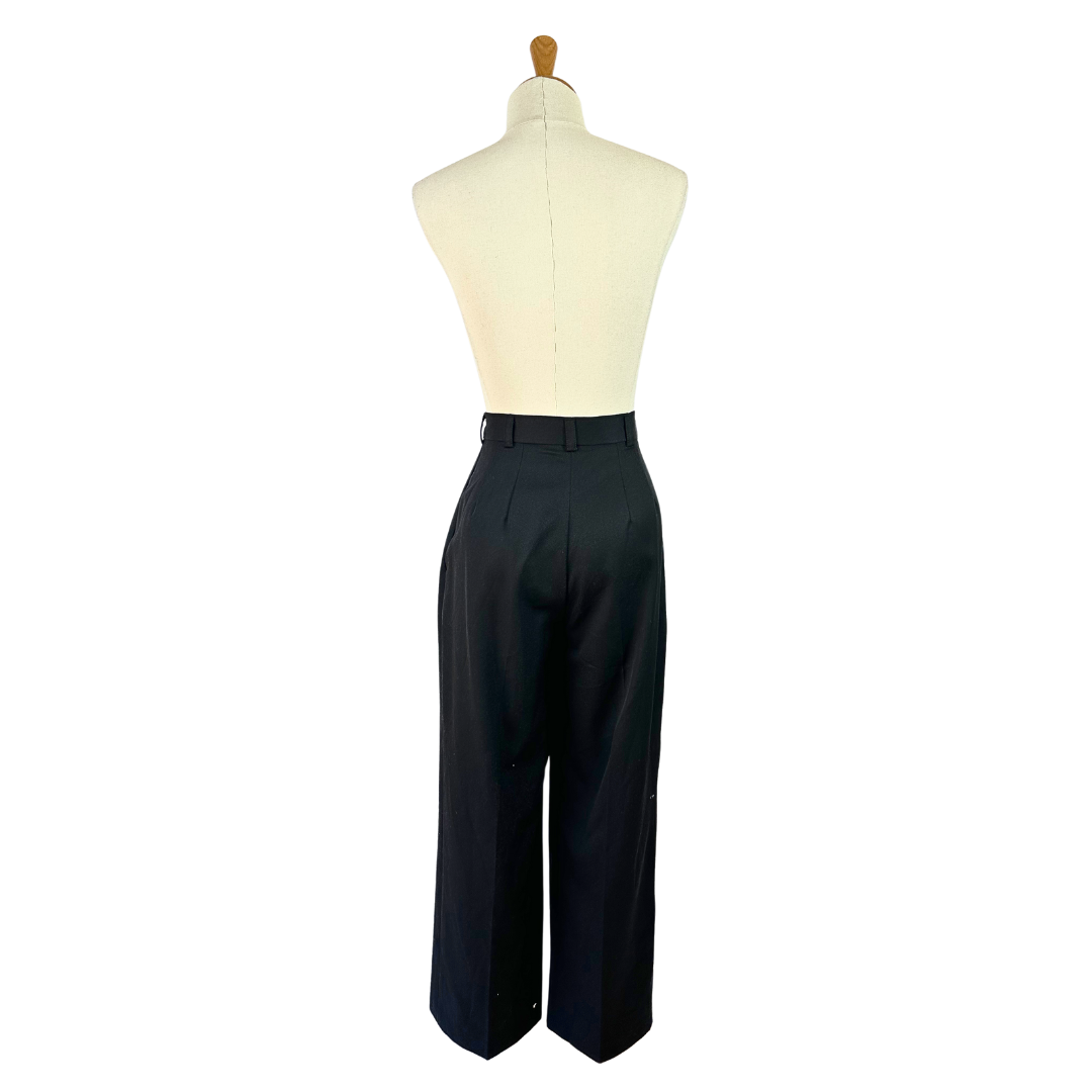 Black vintage high waist pants - XS