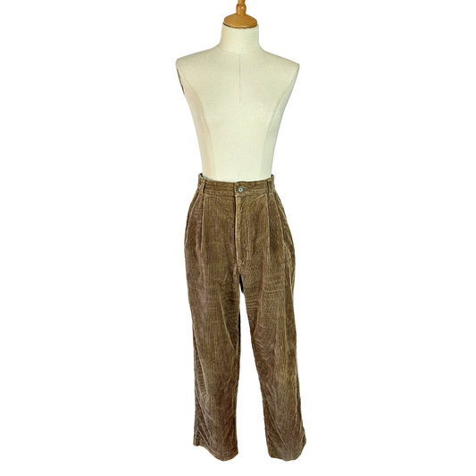 Brown vintage high waist corduroy pants - M/L