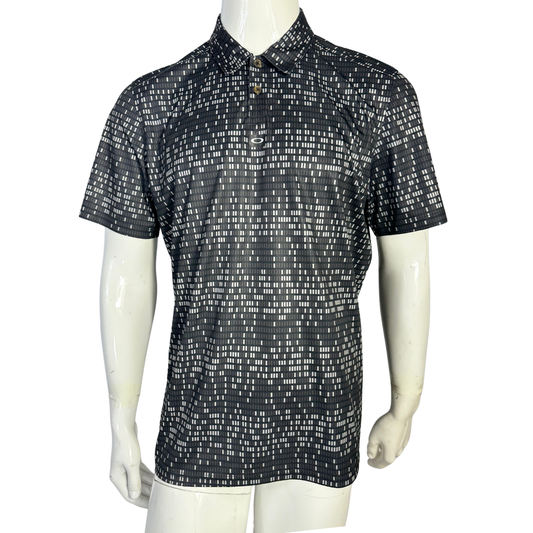Oakley pixelated block patterned polo shirt - M