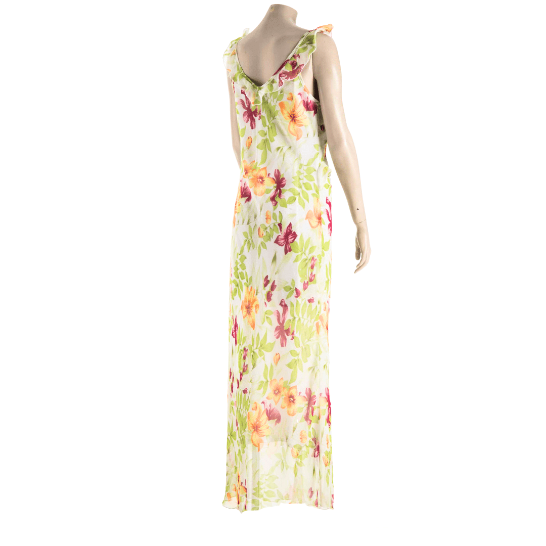 Floral sleeveless maxi dress - L