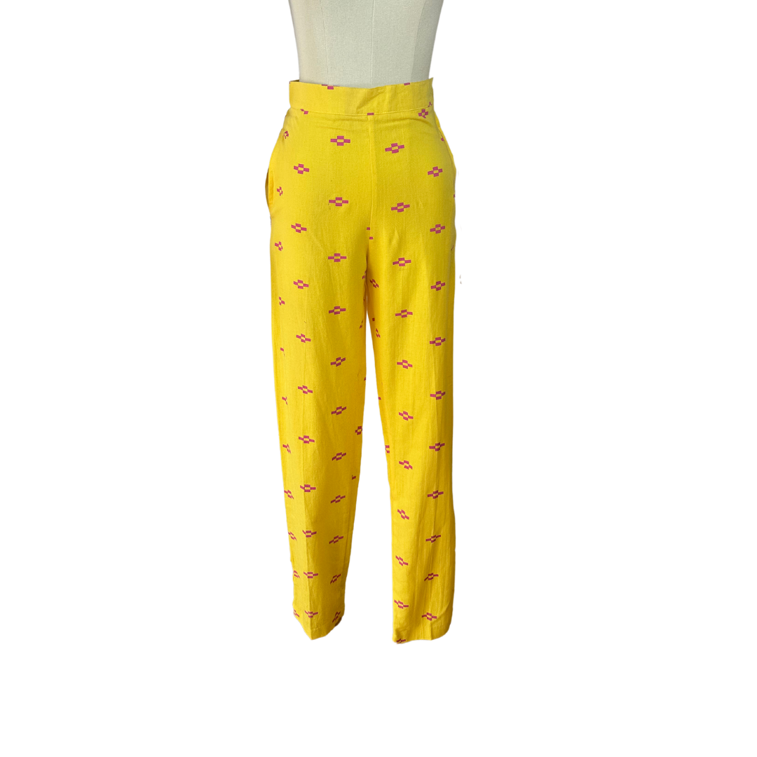 Vintage printed waistcoat and pants set - S