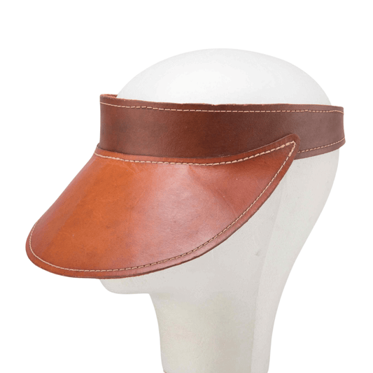 Leather visor with a velcro strap - O/S