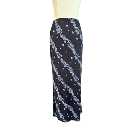 90s elasticated floral maxi skirt - S