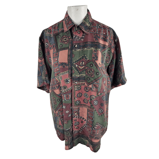 Silk paisley shortsleeve shirt - M/L