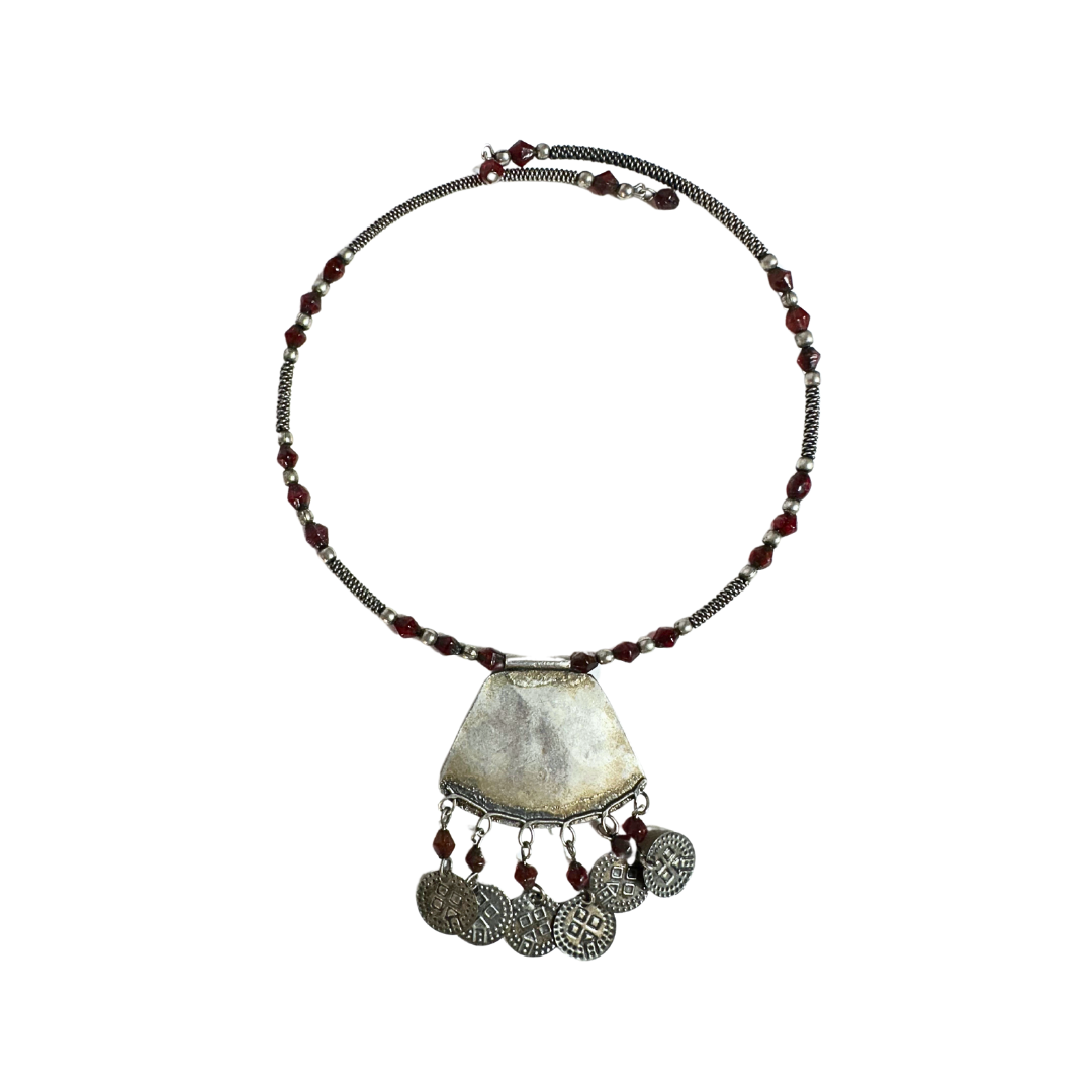 Tribal boho choker with coins and beads