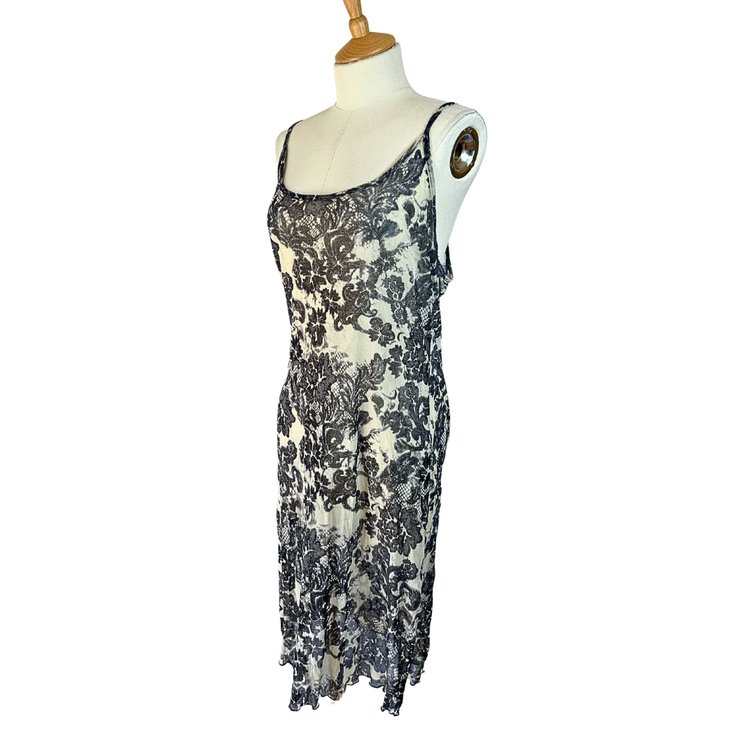 Floral Spaghetti Strap Sheer Dress