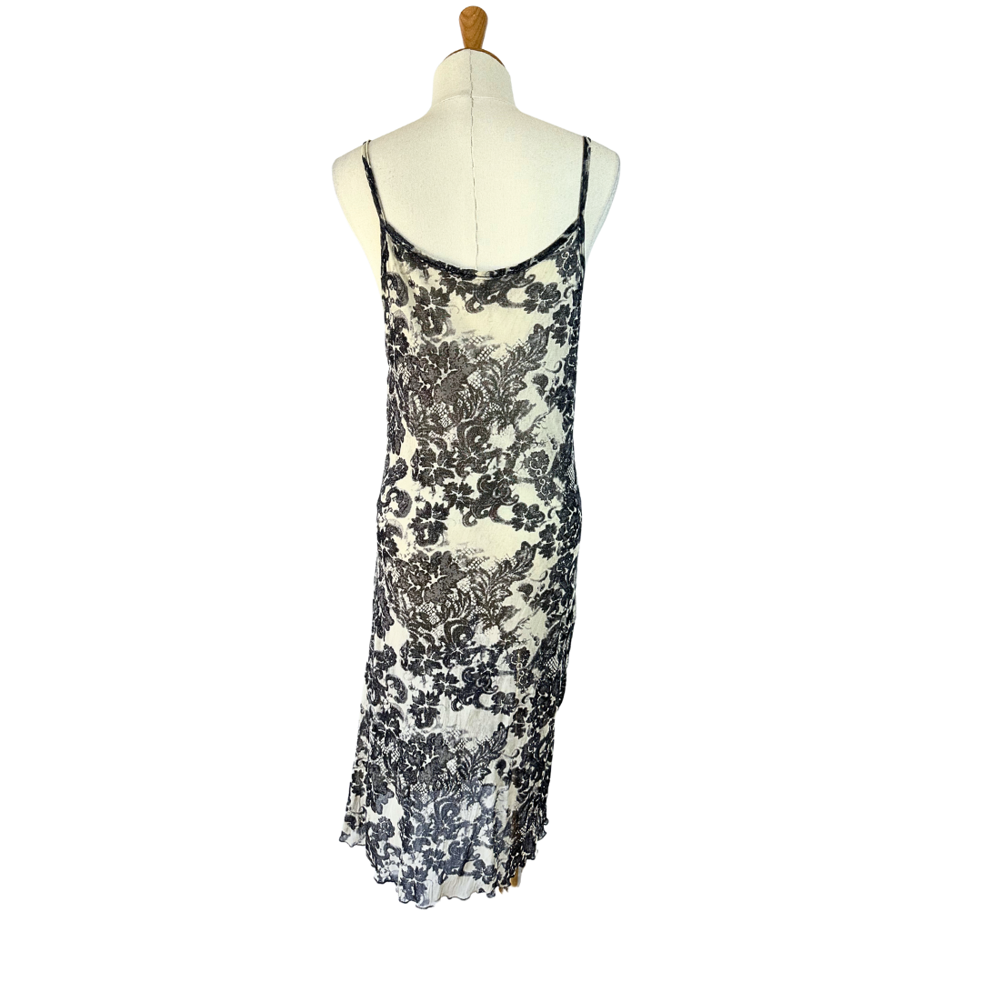 Floral Spaghetti Strap Sheer Dress