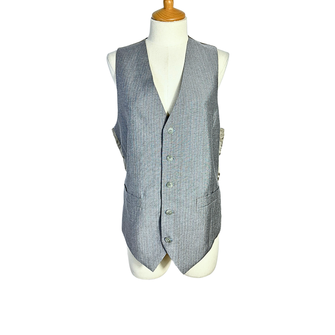 Grey pinstripe waistcoat - M