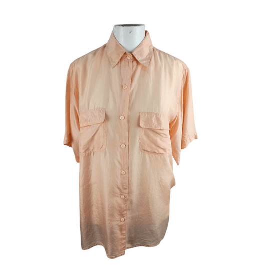 Vintage silk shortsleeve shirt - S/M