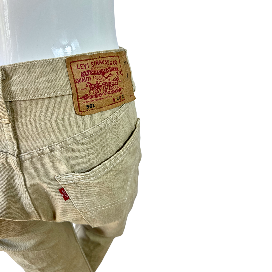 Beige Levis 501 denim jeans - S