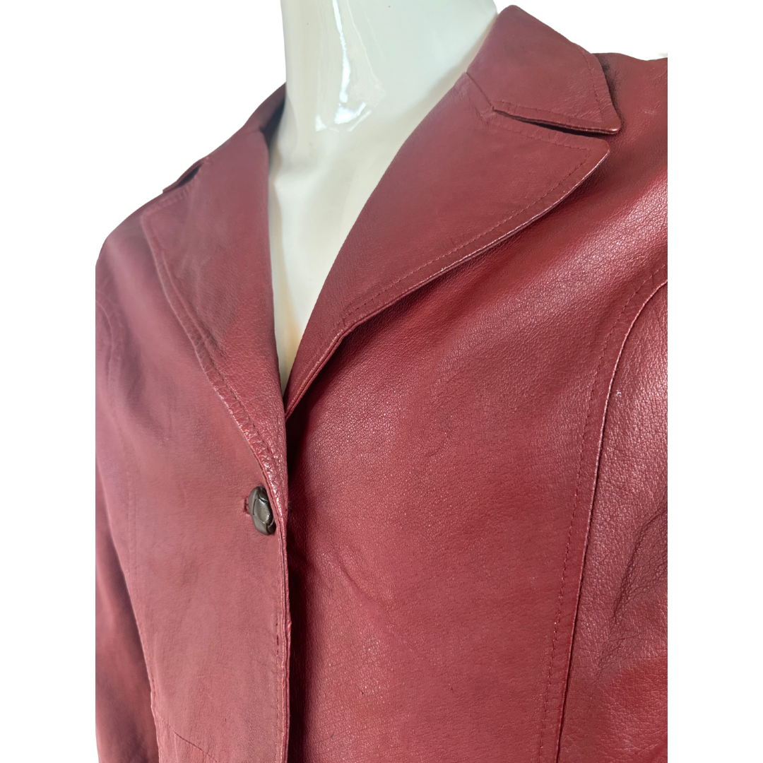 Red vintage leather jacket - M/L (Free Delivery)