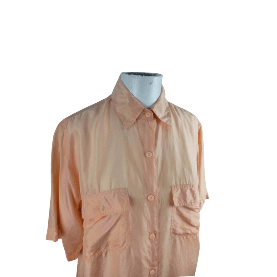 Vintage silk shortsleeve shirt - S/M