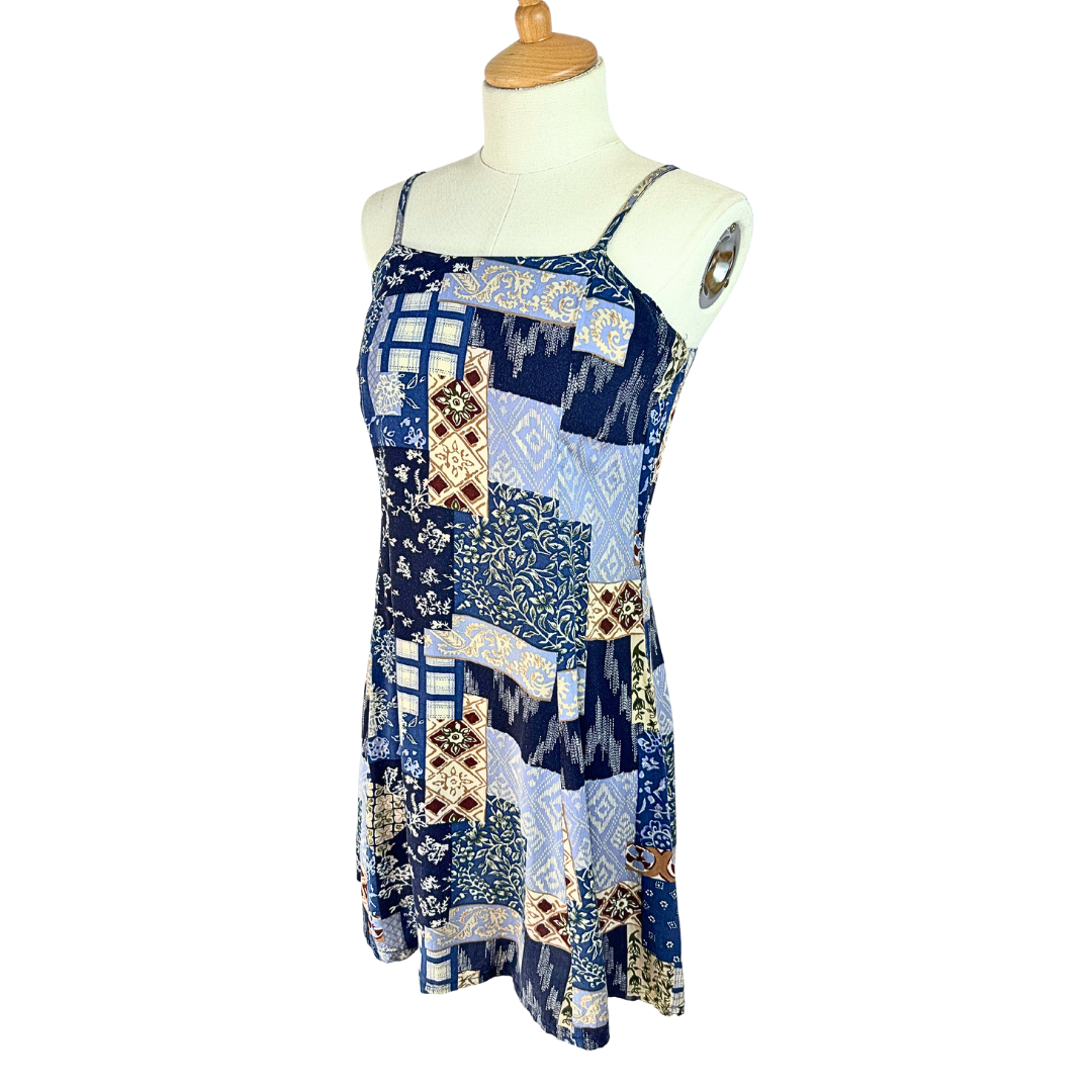 90s spaghetti strap floral dress - S