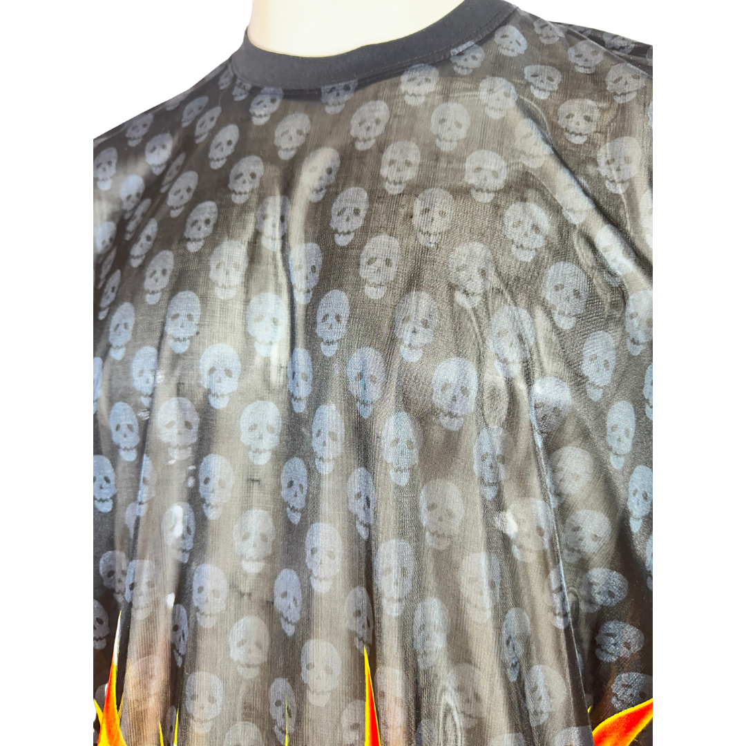 Y2K sheer skull tshirt - XL