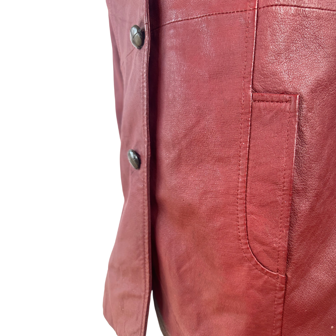 Red vintage leather jacket - M/L (Free Delivery)