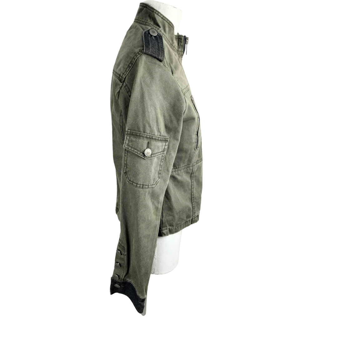 Y2k moto style zipped-up jacket - M