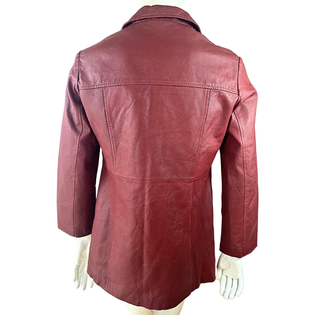 Red vintage leather jacket - M/L (Free Delivery)