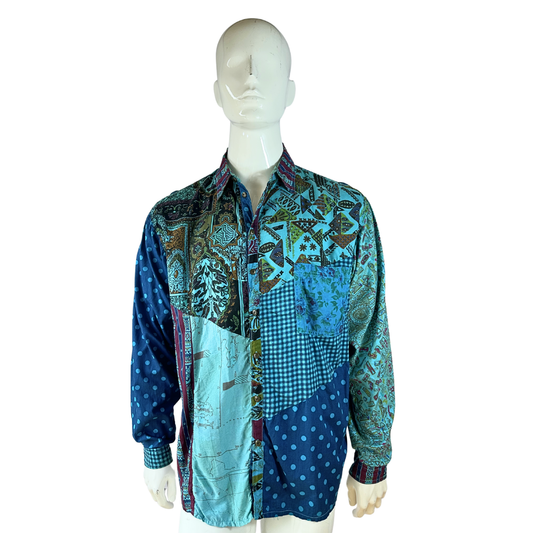 Printed vintage longsleeve shirt - L