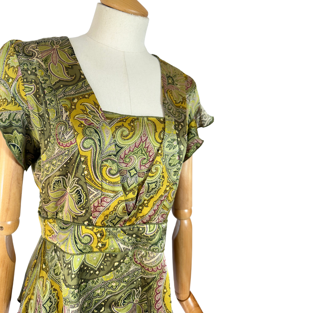 Paisley print silk top - S