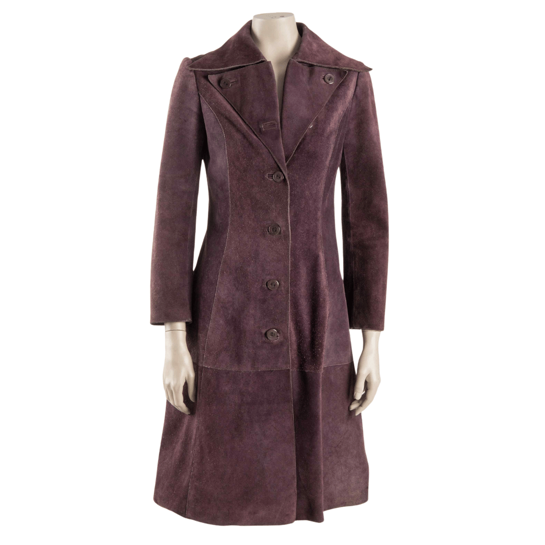 Single-breasted coat in suede - S (Free Delivery)