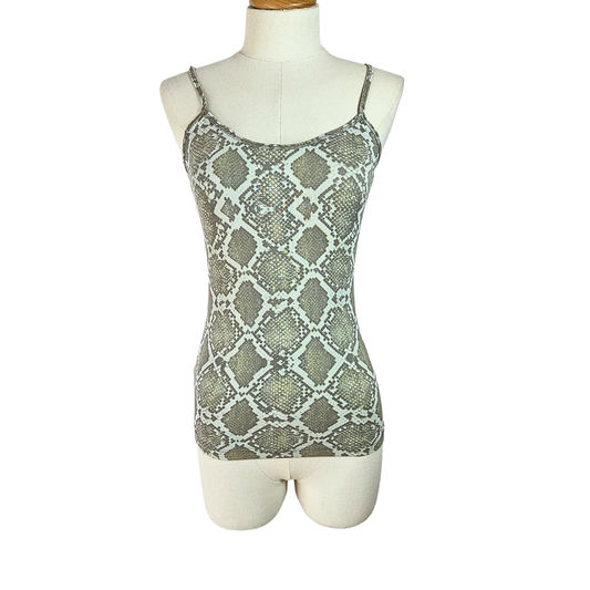 Grey spaghetti strap snake print top - S