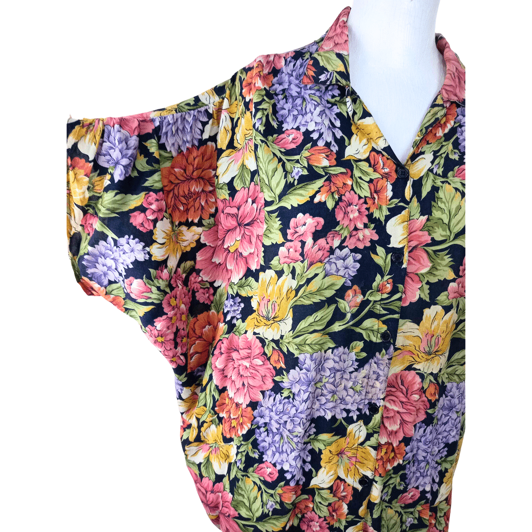Colourful floral batwing shirt - XL