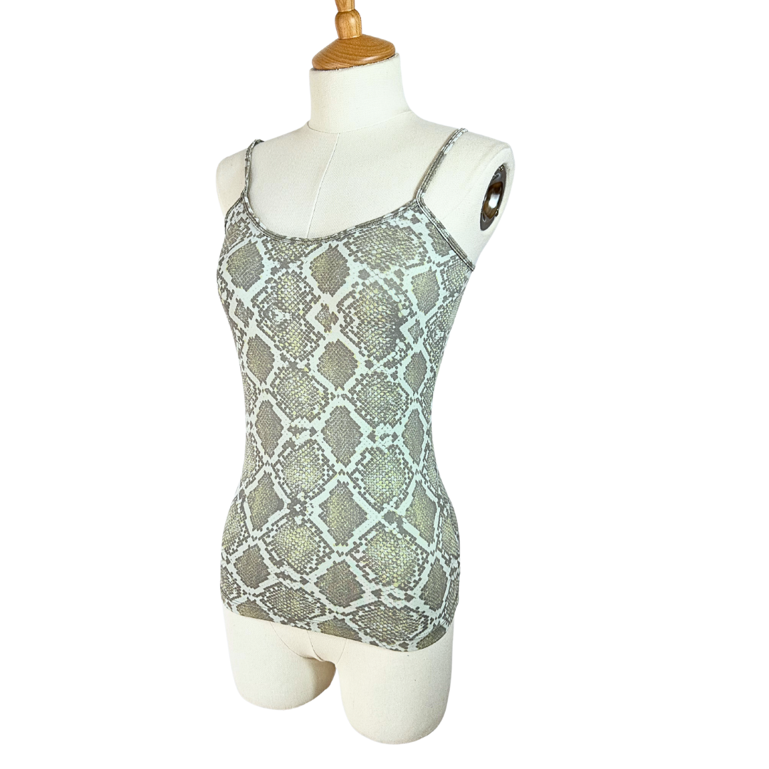 Grey spaghetti strap snake print top - S