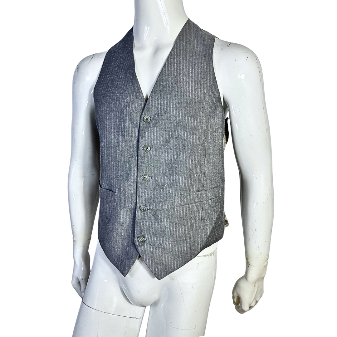 Grey pinstripe waistcoat - M