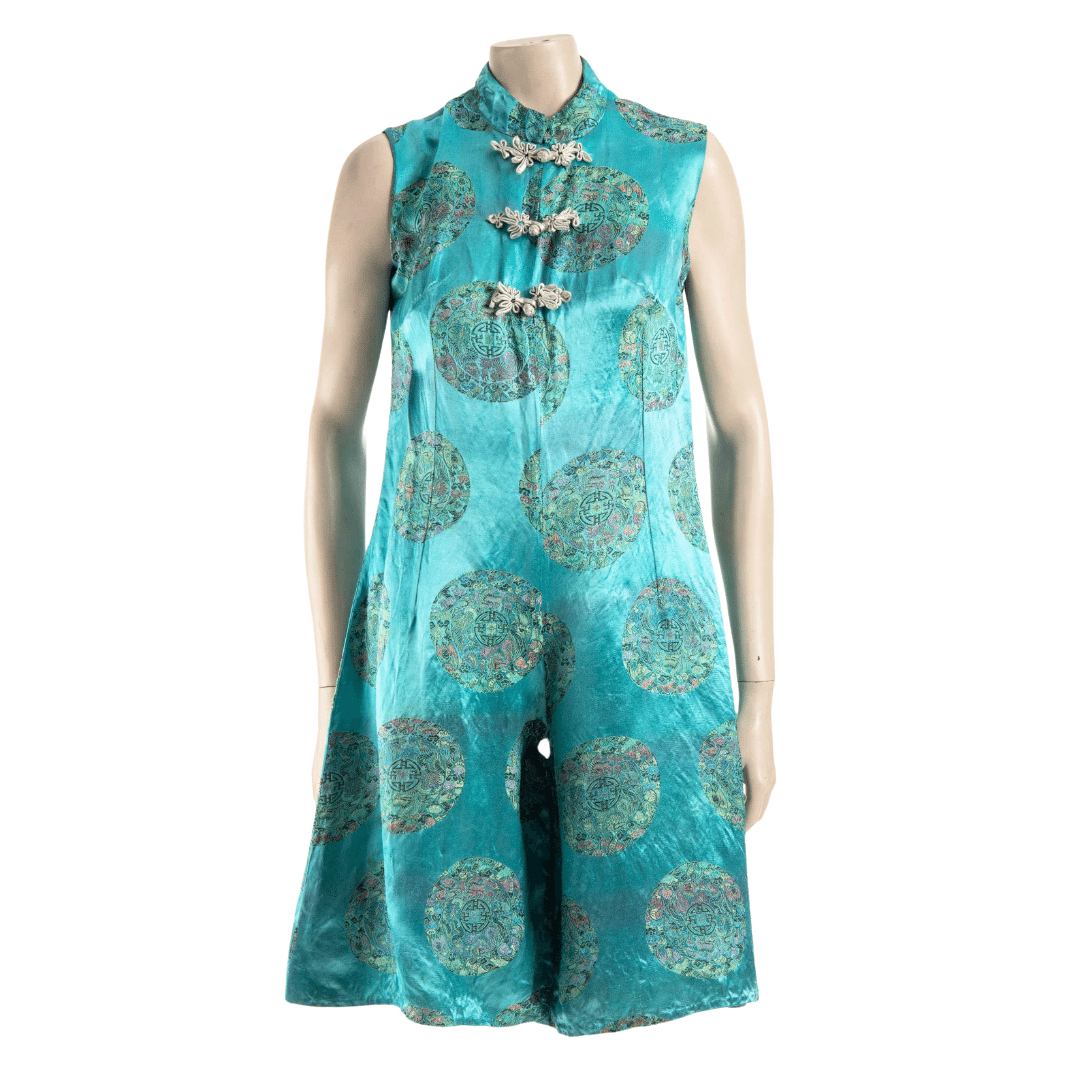 Mandarin collar qipao culotte jumpsuit - M