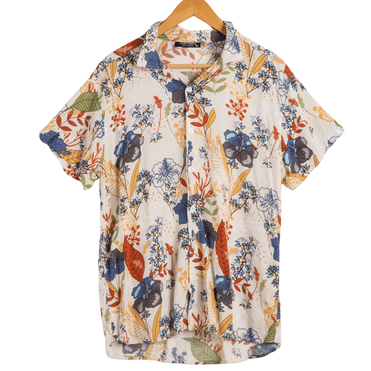 Floral print shortsleeve shirt - S