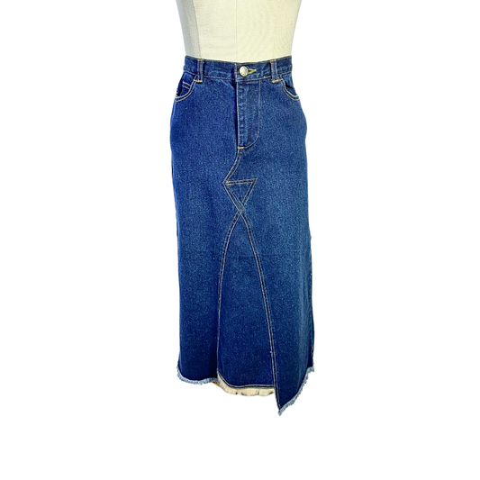 90s denim pencil midi skirt - M