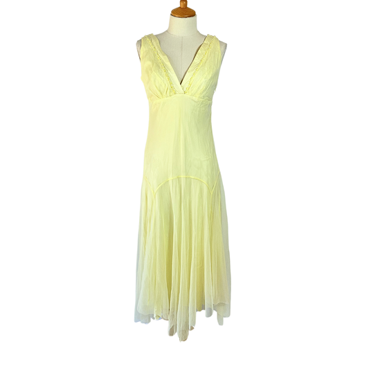 Yellow Hip Hop beaded mesh dress - M