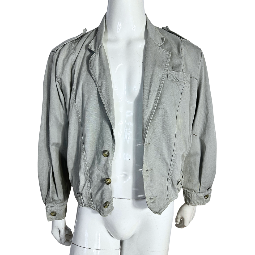 Grey vintage cropped jacket - XL