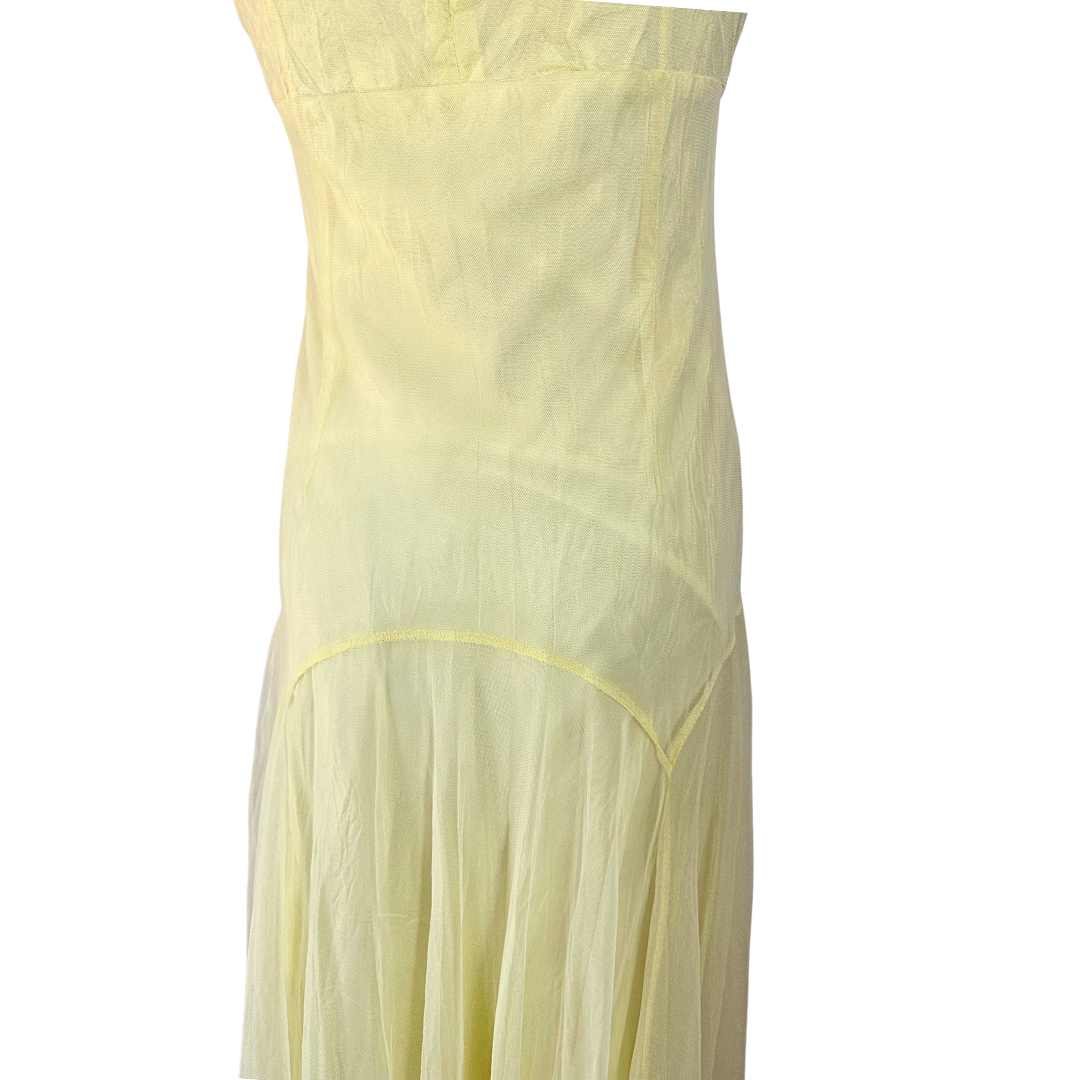 Yellow Hip Hop beaded mesh dress - M