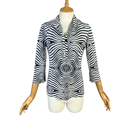 Psychedelic illusion print top - M