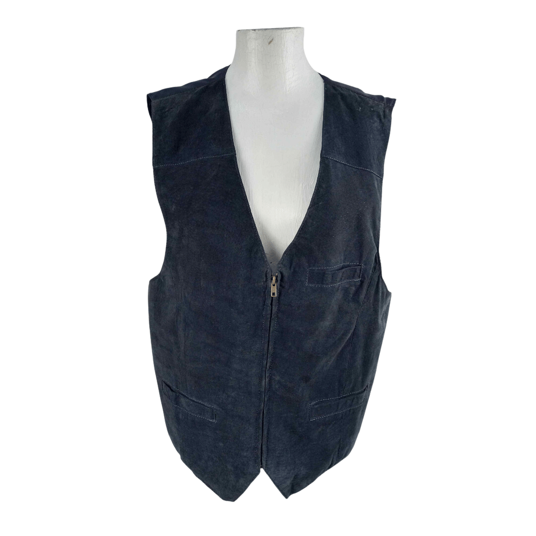 Suede zipped-up waistcoat - L/XL
