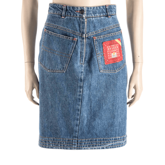 High waisted denim pencil skirt - S