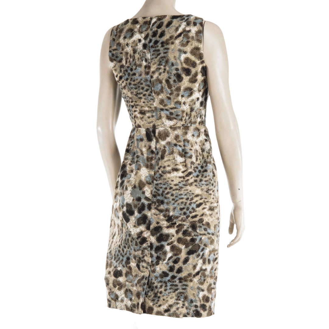 Max Mara Italy boat neck snakeskin printed dress - XS