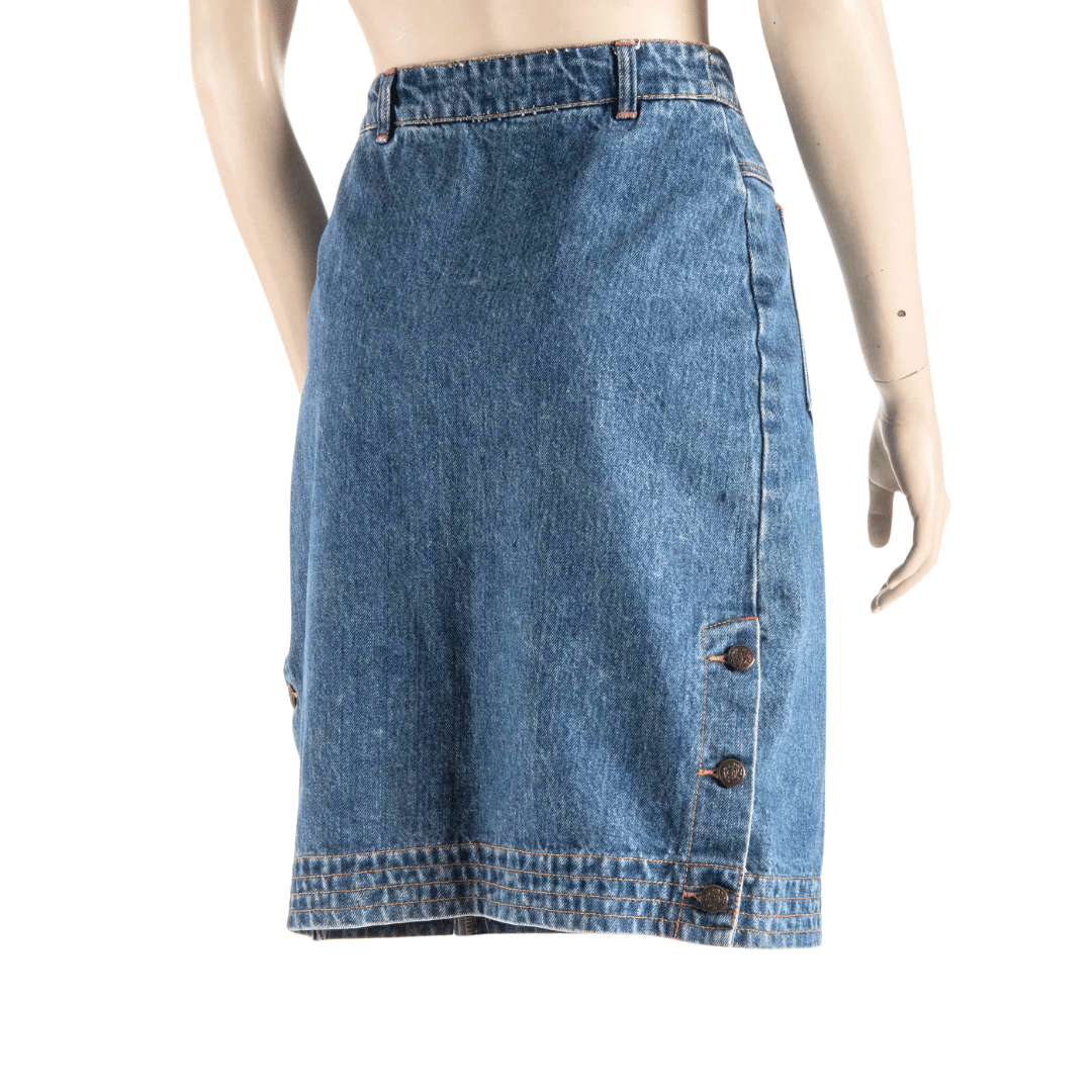 High-waisted denim pencil skirt - S